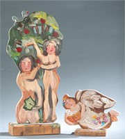 Lorraine Gendron, 2 wood cutouts.