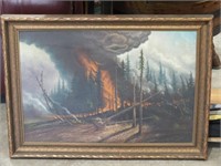 OIL PAINTING OF THE PESHTIGO FIRE 1871