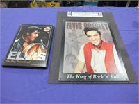 ELVIS "THE KING REMEMBERED" HARDCOVER, METAL SIGN