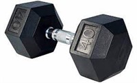 40LBS HEX RUBBER DUMBELL