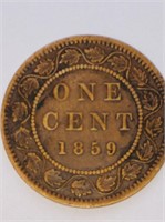 1859 N VG1 Cent Coin in Package