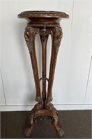 Marble Top Lion Face Footed Fern Stand