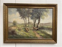 Large Original E.Boehlfe Oil on Canvas Painting