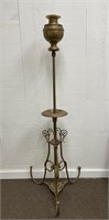 Large Brass Tri Footed Oil Lamp
