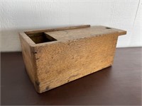 Early Wooden Slide Lid Document Box
