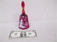 Fenton Hand-painted Ruby Red Bell Signed