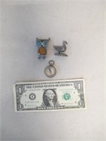 Miniature Collectibles - Cmpass, Pewter Duck &