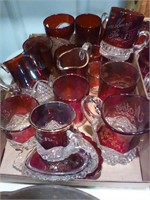 Antique ruby red glassware