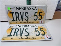 2011 Nebraska IRVS 55 License Plate Set