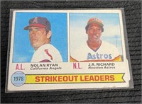 1978 STRIKE OUT LEADERS NOLAN RYAN & JR RICHARD