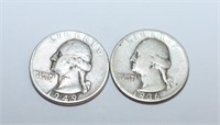 RARE 36-D & 49 US SILVER QUARTERS !