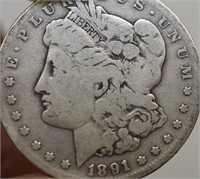 1891-S US MORGAN SILVER DOLLAR !