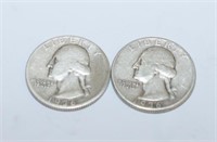 36 & 36-D US SILVER QUARTERS !