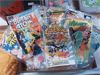 Comic books in plastic sleeves