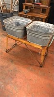 Square Washtubs on Rolling Stand