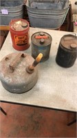 Four Vintage Gas Cans