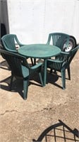 Plastic Outdoor Table & 4 Chairs