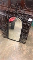 Beveled Mirror & Wrought Iron Frame