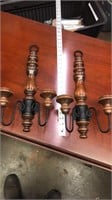 Pair of Wood Wall Sconce