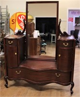 Unique mahogany dresser w/ mirror