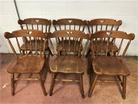 Set of 6 barrel back chairs. ‘Tell City Chairs And