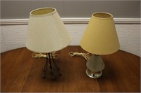 2 Small Retro Lamps w/ Shades
