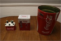 Coca Cola Lot - Waste Basket, Can, Ceramic Box