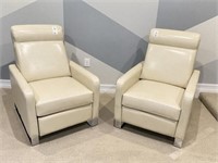 FAUX LEATHER RECLINING CHAIRS