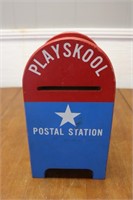 Vintage Wooden Playskool Mailbox Shape Sorter