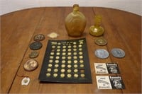 Lincoln Pennies, Glass Bottle, More