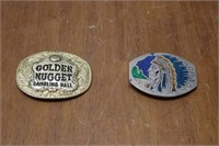 Vintage Belt Buckles Golden Nugget & Indian Chief