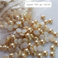 VTG JAPAN-MADE 8MM GLASS 1/2 PEARL FLAT BACK 300 G