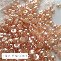 VTG JAPAN-MADE 8MM GLASS HALF-PEARL FLAT BACK 390G