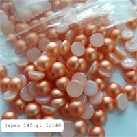 VTG JAPAN 8MM GLASS HALF-PEARL FLAT BACK 145GRAMS