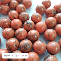 VTG JAPAN 16MM ORANGE-MARBLE BALLS  610 GRAMS