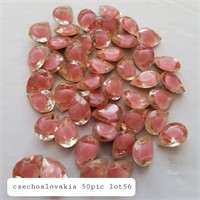 CZECH 15X10MM CRYSTAL GLASS PINK/CLEAR FOILED 50PC