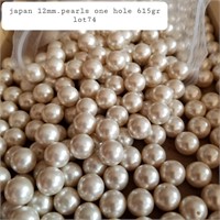 VTG JAPAN 12MM ONE-HOLE PEARLS IVORY 615 GRAMS