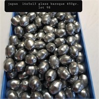 JAPAN 16X13MM GLASS BAROQUE 2 HOLES PEARLS 450GR