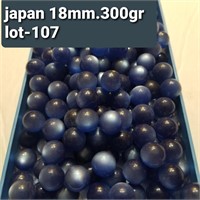 JAPAN VTG 18MM NO HOLE BLUE PEARLS BALLS 300GR.
