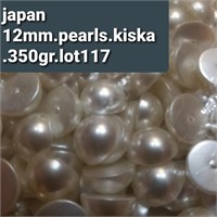 JAPAN VTG 12MM GLASS PEARLS KISKA FLAT BACK 350GR