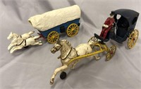 2 Cast Iron Horse Drawn Vehicles