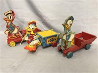 3 Different Fisher Price Donald Duck Carts