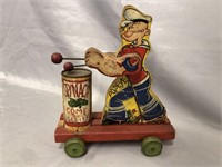 Scarce Fisher Price 488 Popeye With Spinach Can