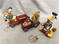 3 Fisher Price Donald Duck Pull Toys