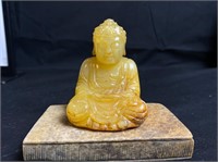Chinese Jade Carved Buddha with Base
