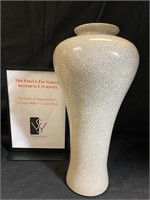 Tall Crackle Glazed Porcelain Vase