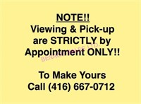 Viewing STRICTLY by Appointment Only!