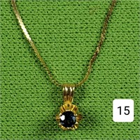 14Kt Gold Gemstone Pendant Necklace