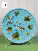 Majolica Songbird & Grapvine 11" Plate