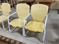 Pair of Clam Shell Metal Lawn Chairs PU ONLY